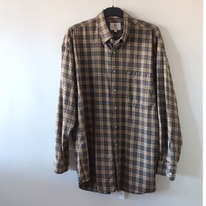 Viyella wool blend check long sleeve button shirt size L